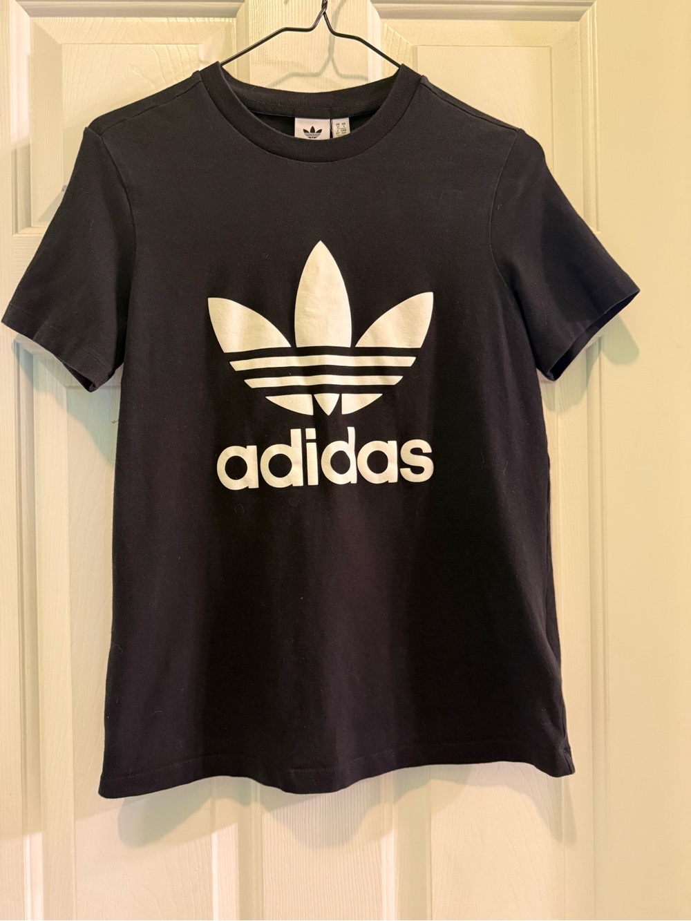 adidas Black Tee with White Trefoil Logo